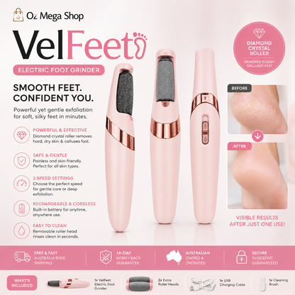 VelFeet - Leaves Feet Smooth, Soft & Sandal-Ready