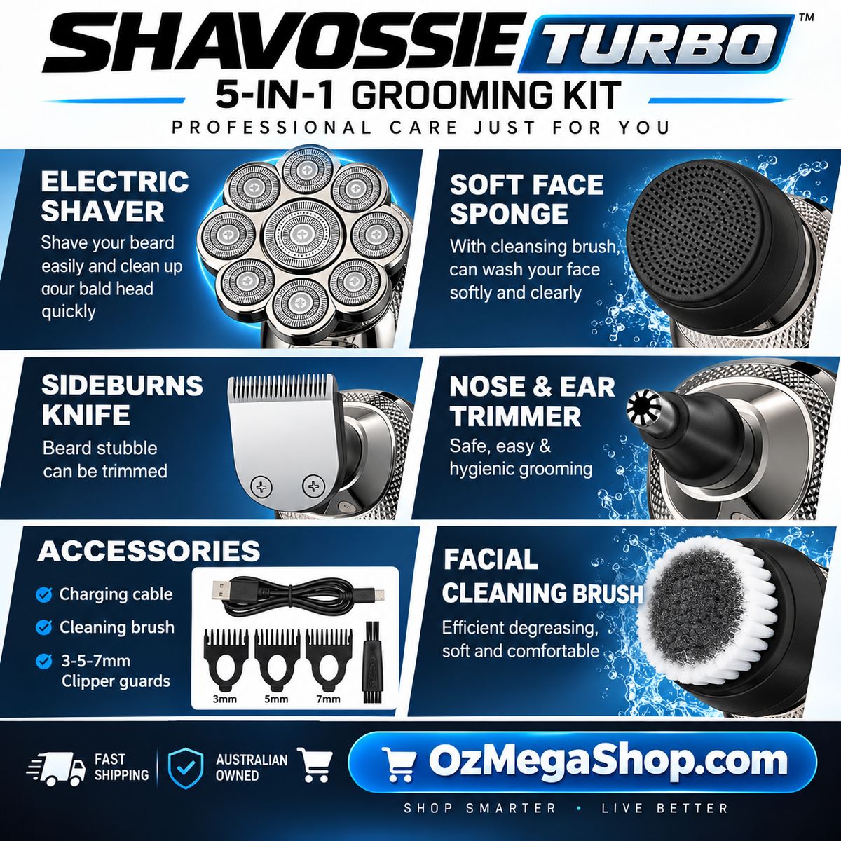 SHAVOSSIE TURBO - Pro Head & Body Shaver