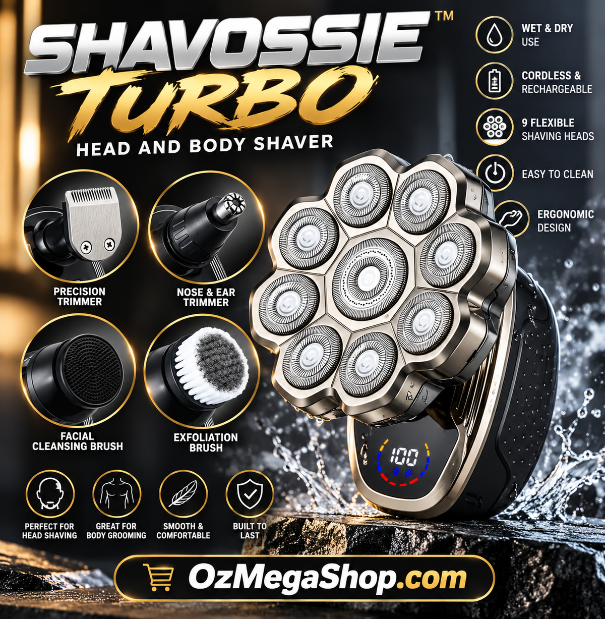 SHAVOSSIE TURBO - Pro Head & Body Shaver
